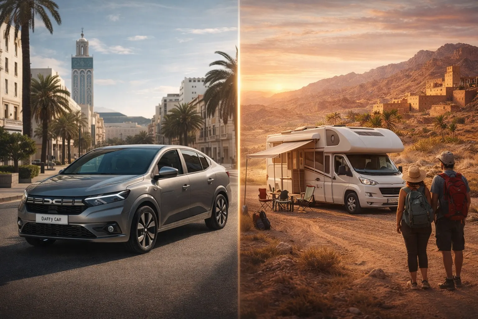 Location de voiture au Maroc avec Daffy Car comparée à la location de camping-car pour voyager librement